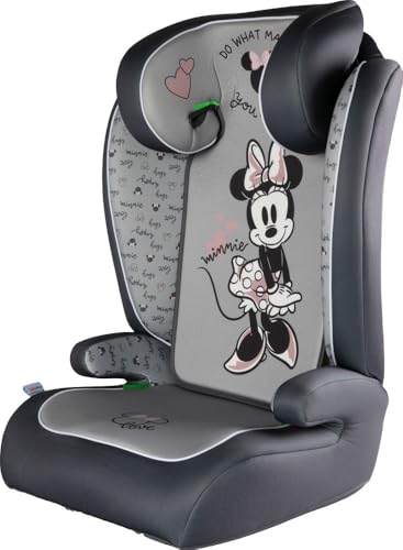 Tataway Disney Minnie Mouse i-Size R129, Seggiolino auto bambini 15-36 kg (3,5-12 anni), 100-150 cm, Gruppo 2/3, si installa con cintura a 3 punti, grigio