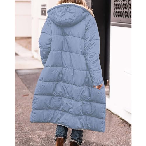 Generisch Pelzjacke Damen, Warme Strickjacke Damen, Wintermantel Lang Warm Winterjacke Outdoor Gefütterte Fleecejacken Winter Jacke Herbst Mantel Herbstjacke Übergangsjacke Steppjacke Parka
