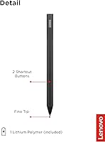 Vista 6 de Lenovo Precision Pen 2 (Laptop) – Carga USB-C – Reconocimiento de inclinación – El lápiz es compatible solo con ciertos dispositivos, Gris de Hierro