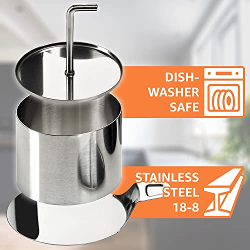 Lurch Germany Stainless Steel Food Rings with Pusher and Lifter | Cake or Cooking Ring | Round Dessert Mold Ø 2.9 inches / 7.5 cm - Set of 6 Round Forms