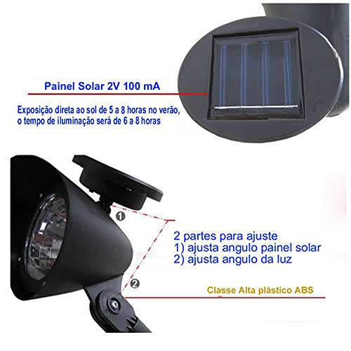Luminária Solar Jardim PVC Rígido Spot 3 leds 6 peça CBRN13104