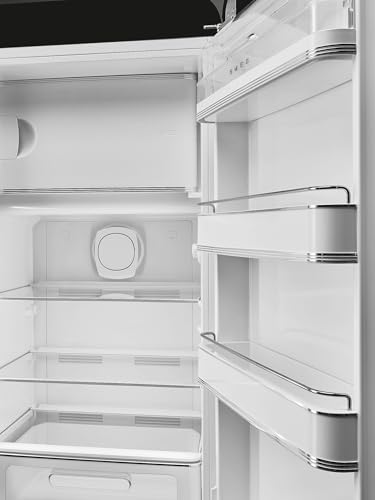Image of Smeg Retro Style FAB28 50s Style Refrigerator, Right Hinge, Matte Black - 9.93 Cu. Ft. - Made in Italy