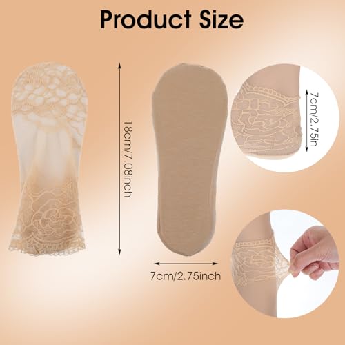 Image of JJUNW 5 Pairs Lace Ankle Socks For Women, Mesh Lace Fishnet Ankle Socks Sexy Ankles Women