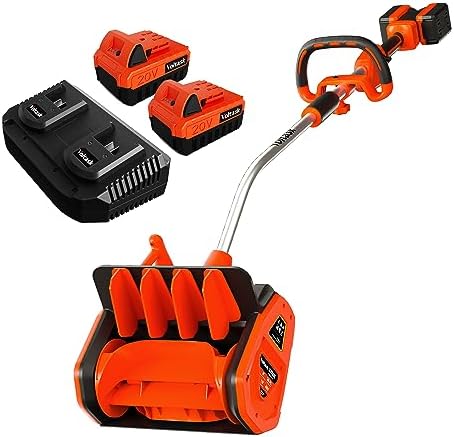 VOLTASK Cordless Snow Shovel, 40V | 13-Inch Cordless Snow Blower, Battery Snow Blower with Directional Plate (2 * 20V Battery & Dual Quick Charger Included), SS-40B