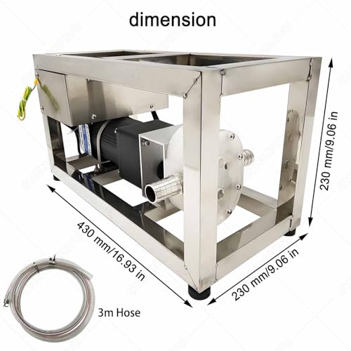 SHENGSHIYU Honey Transfer Pump Liquid for Food Materials with Viscosity 500-4500 cp,Gear Pump with 3-Meter Tube,Viscous Liquid Paste Pump Stainless Steel with Speed Adjustable