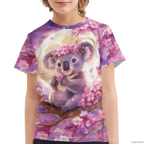 Image of WELLFLYHOM Kids Tshirts Girls Boys Short Sleeve Crewneck Tees Shirts Casual Sport Pullover Tops Size 3-16 Years