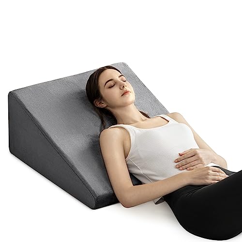 Ubbcare Bed Wedge Pillow, 10“× 24“ × 24” Memory Foam Wedge Pillows For Sleeping, Reading, Supporting Legs, Releasing Acid Reflux, Gerd, Snoring, Pain After Surgery, Removable And Washable Cover #TOP27