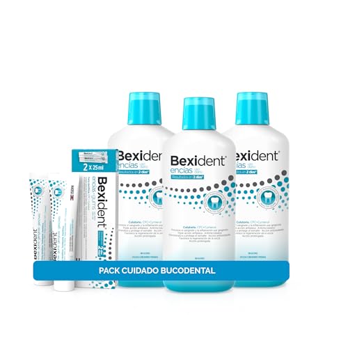 ISDIN Bexident PACK Oral Care Encías Uso Diario - Colutorio Encias Uso Diario (500ml) x 3 unidades + Pasta 2x25 ml