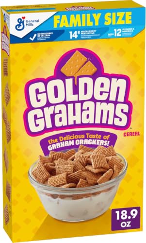 Image of Golden Grahams Breakfast Cereal, Graham Cracker Taste, Made with Whole Grain, Family Size, 18.9 oz (Pack of 10)