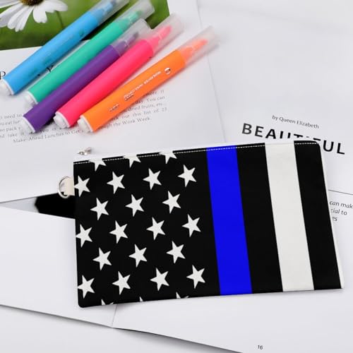 American Thin Blue Line Flag Art Zipper Style Coin Purse, Large Capacity, Portable And Fashionable Wallet4