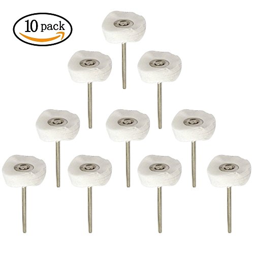 HYCC de algodón de pulido de la rueda de color liso 2,35 mm Shank se adapta a Dremel Rotary Tools Pack de 10pcs