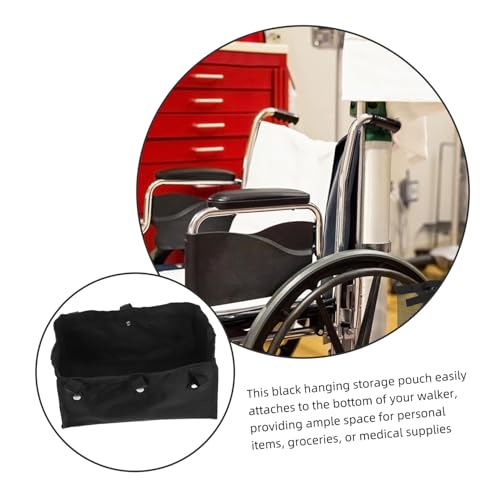 TOGEVAL 大容量助行器用アンダー収納バッグ 耐久性ブラック素材 軽量吊り下げ式 便利な収納スペース付き 歩行補助器対応