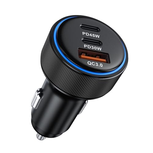 Image of 2026 Updated USB C Car Charger, 93W 3-Port Super Fast Type C Car Power Adapter PD /QC Charging Cigarette Lighter for iPhone 17 /16 /15 /14 /13 /12 /11 Pro Max, iPad,MacBook,Pixel, Android