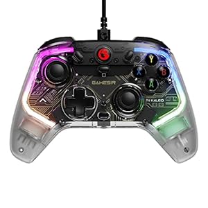 GameSir T4 Kaleid Transparent PC Controller, Wired Game Controller for PC/Switch/Android TV Box, Plug and Play Joystick Gamepad with Hall Effect Sticks/Analogue Triggers