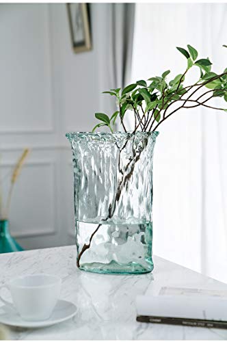 Handgemaakte Glazen Vaas Transparant Thuis Woonkamer Slaapkamer Kantoor Tv Drama Aanrecht Vaas Simulatie Bloem Gedroogde Bloem Decoratie Vaas 30x22x18 Cm, 25x18x14 Cm, 2 Stuks - Afbeelding 7