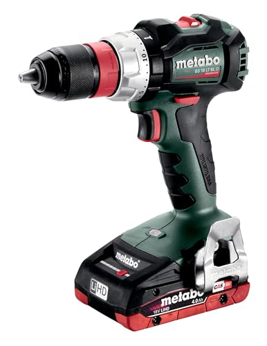 METABO 602334800 - Taladro atornillador sin escobillas a bateria 18V / 2x LiHD 4,0 Ah Li-Ion BS 18 LT BL Q con maletín