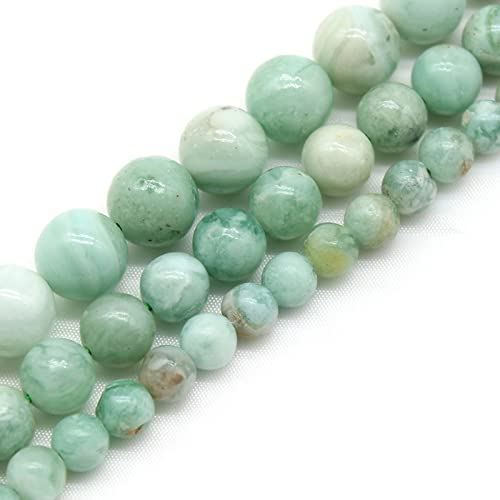 Natürliche grüne Kristall Jaspers lose Steinperlen Runde Spacer Perlen for Schmuck DIY. Bracelet Ohrringe zubehör 15 '' 39cm (Color : Green, Item Diameter : 12mm Approx 30beads)