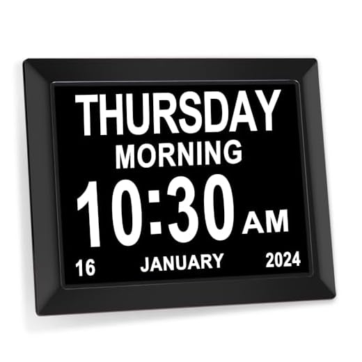 【Newest Version】 Digital Day Clocks 8 Alarms Auto-Dimming Extra Large Day and Date Calendar Dementia Clocks for Seniors Elderly Vision Impaired Memory Loss
