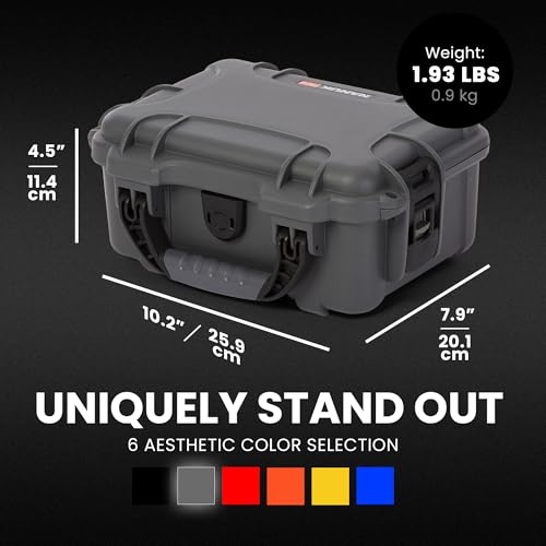 Image of NANUK 904 Hard Case with Foam - IP67 Waterproof Protective Case for Camera, Drone & Gear - Impact-Resistant & Dustproof - Perfect for Travel 10.2 inch x 7.9 inch x 4.5 inch - Graphite