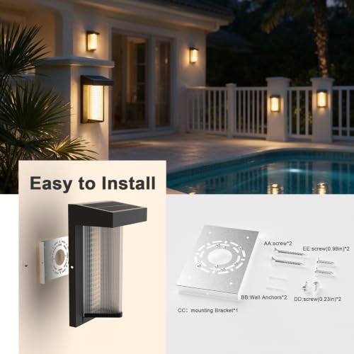 Image of Lightdot 2-Pack V-Shaped Solar Wall Lights, Dusk to Dawn with Remote