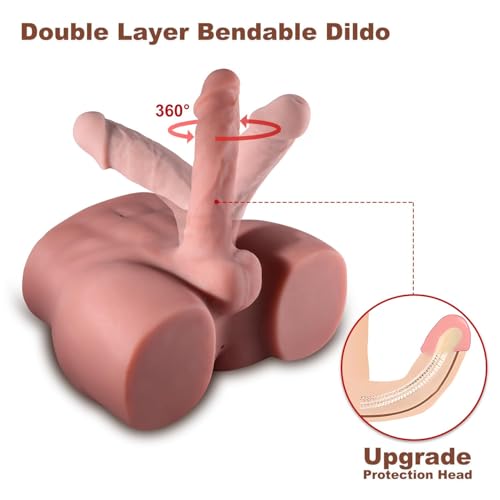 Image of Brown Male Sex Doll with Flexible Dildo,Realistic Thick Dildo for Women Men Gay Couple,10.2x7.1 inch,7.7lb