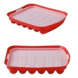yeeplant 2 moldes de silicona con tapa, 6 cavidades para salchichas de bricolaje, aptos para alimentos, resistentes al calor y compatibles con microondas y horno, vaporizar/hervir