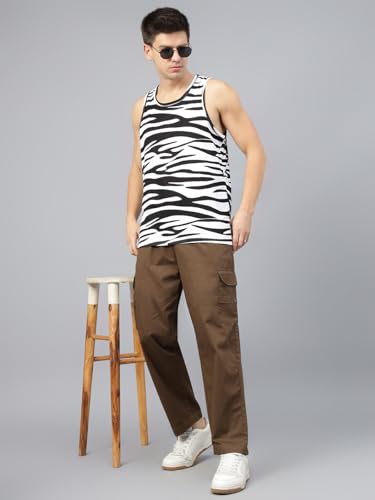 Image of Veirdo Men's Sleeveless Regular Fit Tshirt, All Over Printed Vest for Men, Cotton Sando for Beach Wear, Gym, Cycling, Running, & Other Sports (Available in Different Pattern)