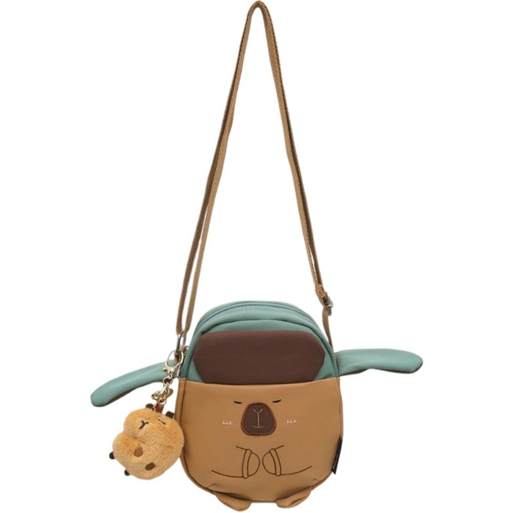 Sac en peluche Capibara avec fermeture éclair sécurisée pour fille