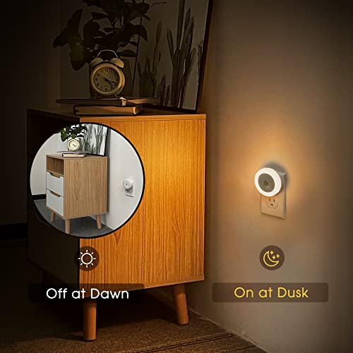 Night Light, Plug Into Wall [4Pack] With Light Sensors, Led Night Light For Kids Room, Baby, Bathroom Night Light, Stair, Hallway Light, Warm White #TOP3