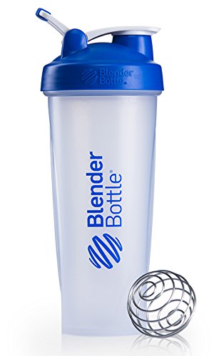 BlenderBottle Classic Loop Top Shaker Bottle, 32-Ounce, Clear/Blue