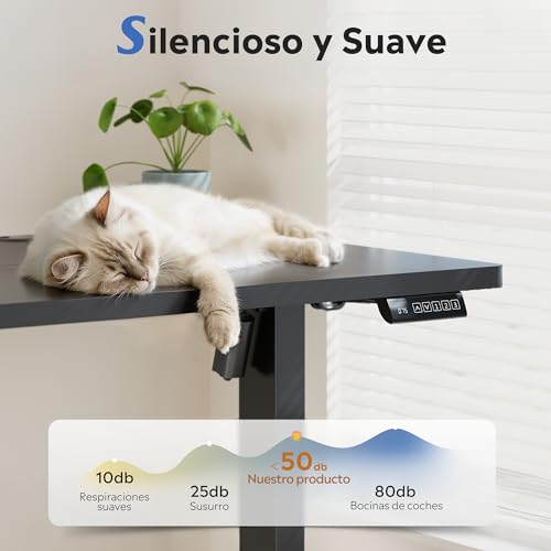 Miniatura 8 de Devaise Escritorio Elevable Eléctrico,Mesa Regulable Rltura 120 X 60cm Con 3 Memorias,Mesa De Oficina Con Panel Inteligente En Casa Con Tablero Ensamblado, Negro