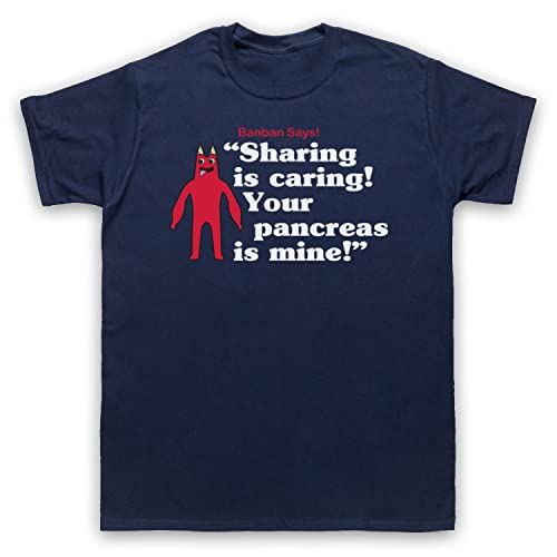 Garten Banban Sharing is Caring Your Pancreas is Mine Mens T-Shirt Navy Blue Medium