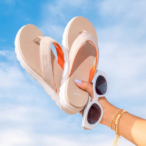 Image of YOHO Fauna 002 V-Strap Slippers for Women | Lightweight EVA Comfort | Platform Sole | Breathable Fabric Upper | Shock Absorption | Water-Resistant | Easy to Style