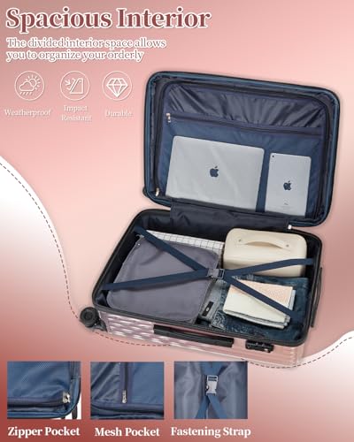 Image of Carry On Luggage 22x14x9 Airline Approve, Expandable 20 Inch Hardside Large Suitcase with Wheels TSA Lock