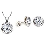 Swarovski Crystals April Birthstone Crystal Stud Pendant & Earrings Set