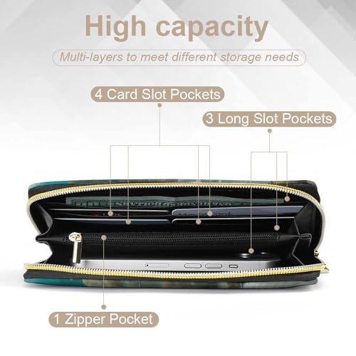 American Eskimos Dogs Wristlet Wallets for Men Women Leather Purse Clutch Cute Card Holder4