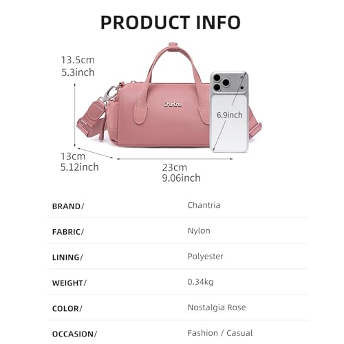Image of Chantria Premium Small Sling Bag for Women Stylish, Chic Ladies Side Bag Nylon Water-repellent Handbag with Detachable Strap, Lightweight & Elegant Travel Crossbody Bag for Women