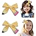 Back to School Pencil Hair Clip,2pcs Yellow Bow Hair Accessory,School Supplies For Teen Girls bow for hair