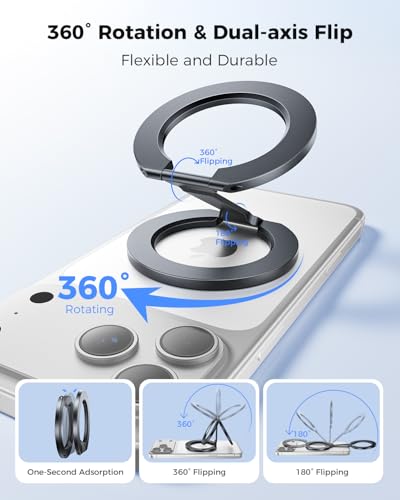 Image of SUPERONE [2026 Upgraded] Magnetic Phone Grip for MagSafe Kickstand, Removable Gym Dual-Side Magnetic Phone Holder Mag Safe Phone Stand for iPhone 17 /16 /15 /14 /13 /12 MagSafe Case, Fit MagSafe Car Mount