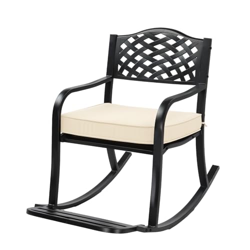 Outvita Padded Cast Iron Rocking Chair