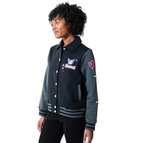 Bioworld Kuromi Women's Long Sleeve Varsity Jacket4