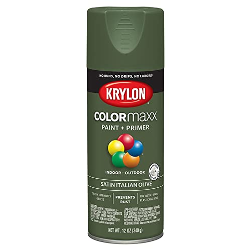 Krylon6-Pack of 12 oz Krylon K05566007 Italian Olive COLORmaxx Paint & Primer Spray Paint, Satin