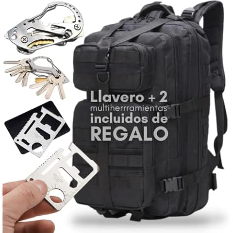 Mochila táctica militar negra para crossfit y supervivencia Cover