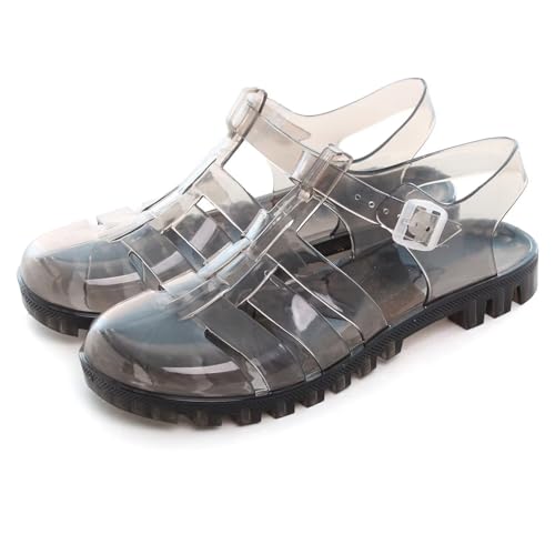 Image of Hee grand Crystal Jelly Heel Sandals for Women Summer Beach Jelly Shoes