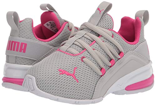 Image of PUMA unisex-child Axelion Sneaker, Gray Violet-Glowing Pink, 3 Little Kid