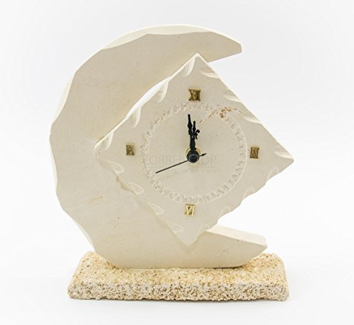 Orologio Da Parete In Pietra Leccese - Artigianato Salentino, Bomboniera Elegante 19x19cm - Foto 14