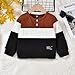 5-6T Toddler Boys Clothes Color Block Sweatsuit Long Sleeve Shirts Sweatpants Kids Fall Winter Outfit Brown