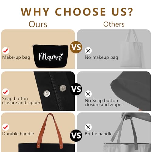 Bolso tote para mamá con bolsa de maquillaje miniatura 5