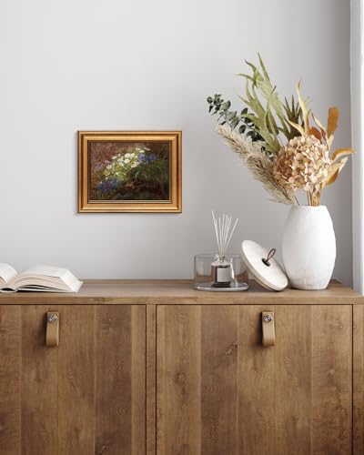 Image of HUARCEY Gold Framed Vintage Wall Art for Living Room, Bathroom Shelf Wildflowers Prints Decor Aesthetic Classical Floral Paintings Farmhouse Wall Decor, Retro Table Desk Decoration for Bedroom 8 inchx10 inch