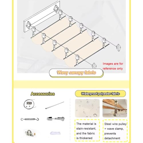 Voile d'ombrage rétractable résistant aux UV et intempéries 1x3m